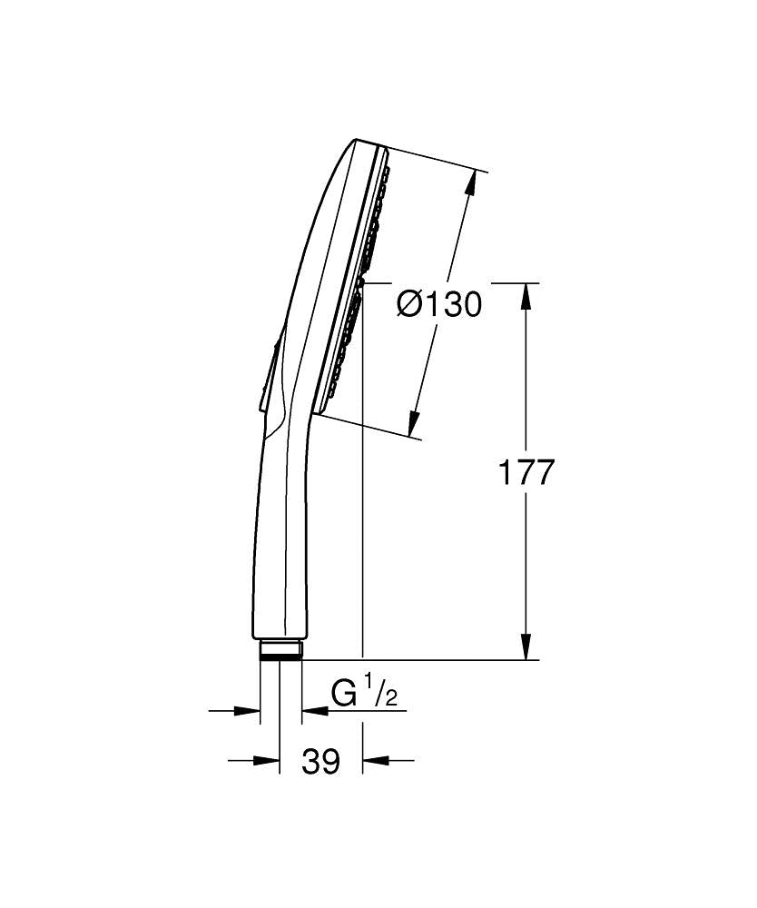 Rainshower SmartActive 130 tuš ručica 3 funkcije hard graphite 26574AL0