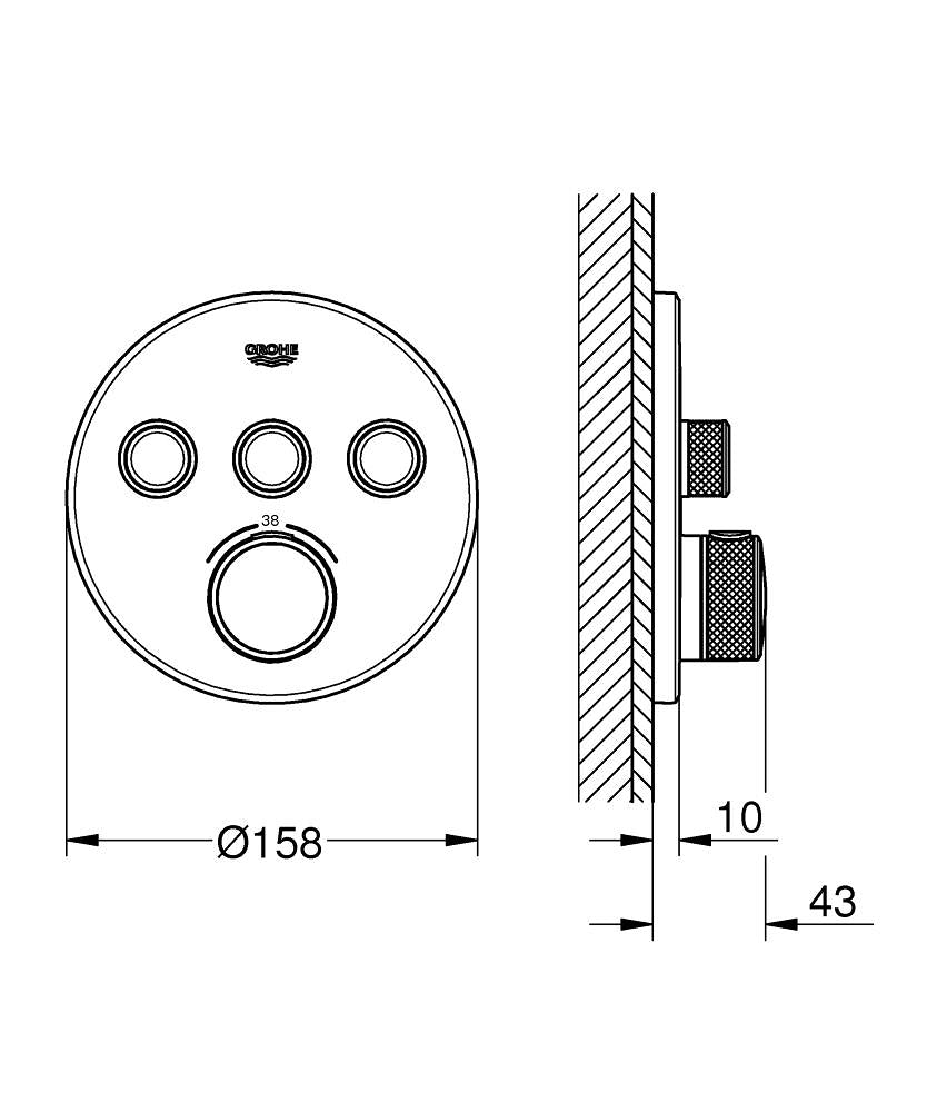 Grohtherm SmartControl termostat sa 3 funkcije 29121000
