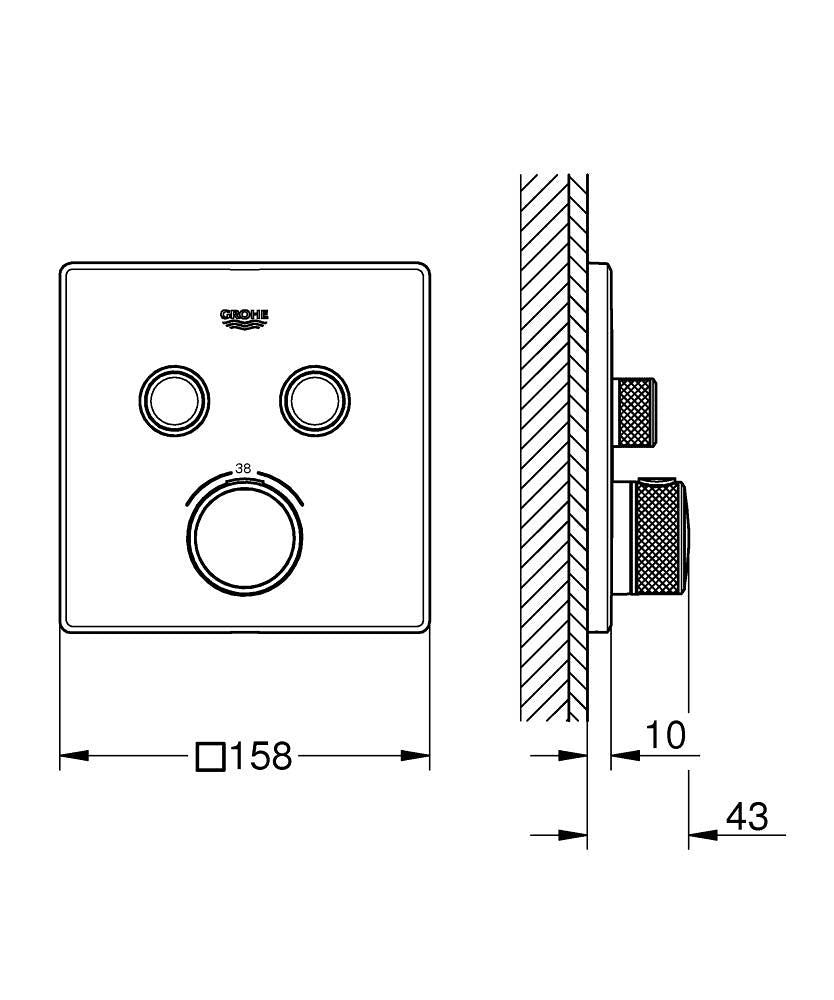 Grohtherm SmartControl termostat sa 2 funkcije 29124000