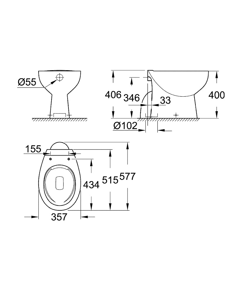 Bau Ceramic podna WC šolja simplon 39431000