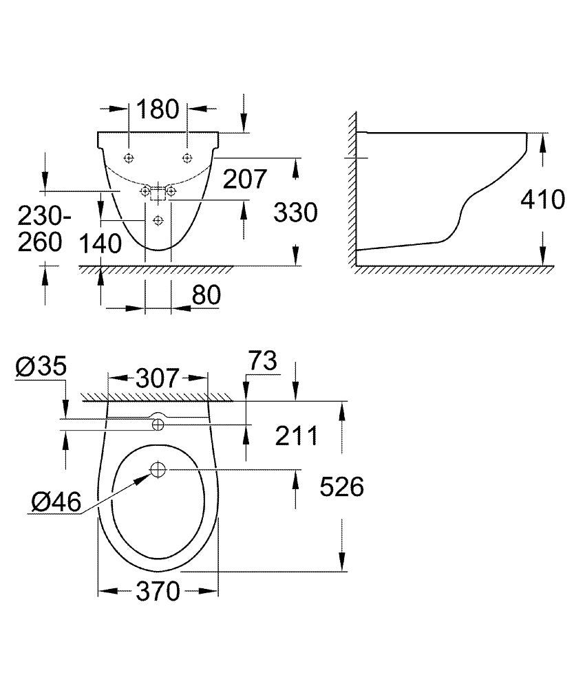 Bau Ceramic konzolni bide 39433000