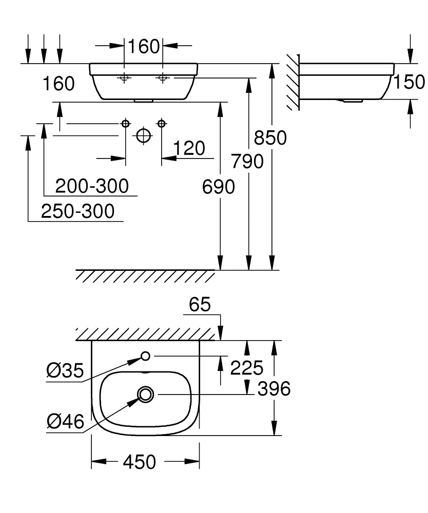 Euro Ceramic umivaonik 45 39324000