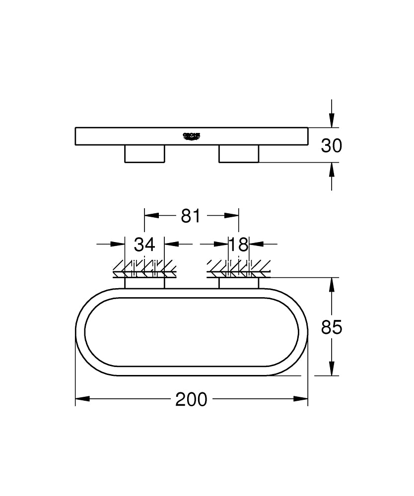 Selection držač peškira hard graphite 41035A00