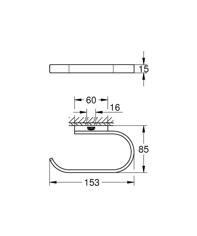 Selection držač toalet papira hard graphite 41068A00