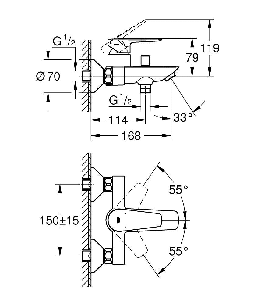 Bauedge baterija za kadu 23604001