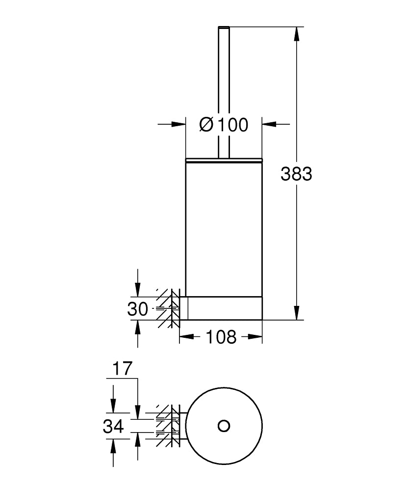 Selection WC četka konzolna hard graphite 41076A00