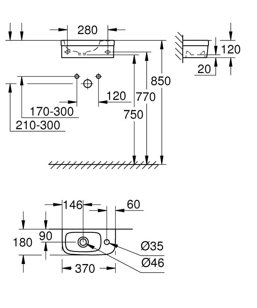 Euro Ceramic umivaonik 37 39327000