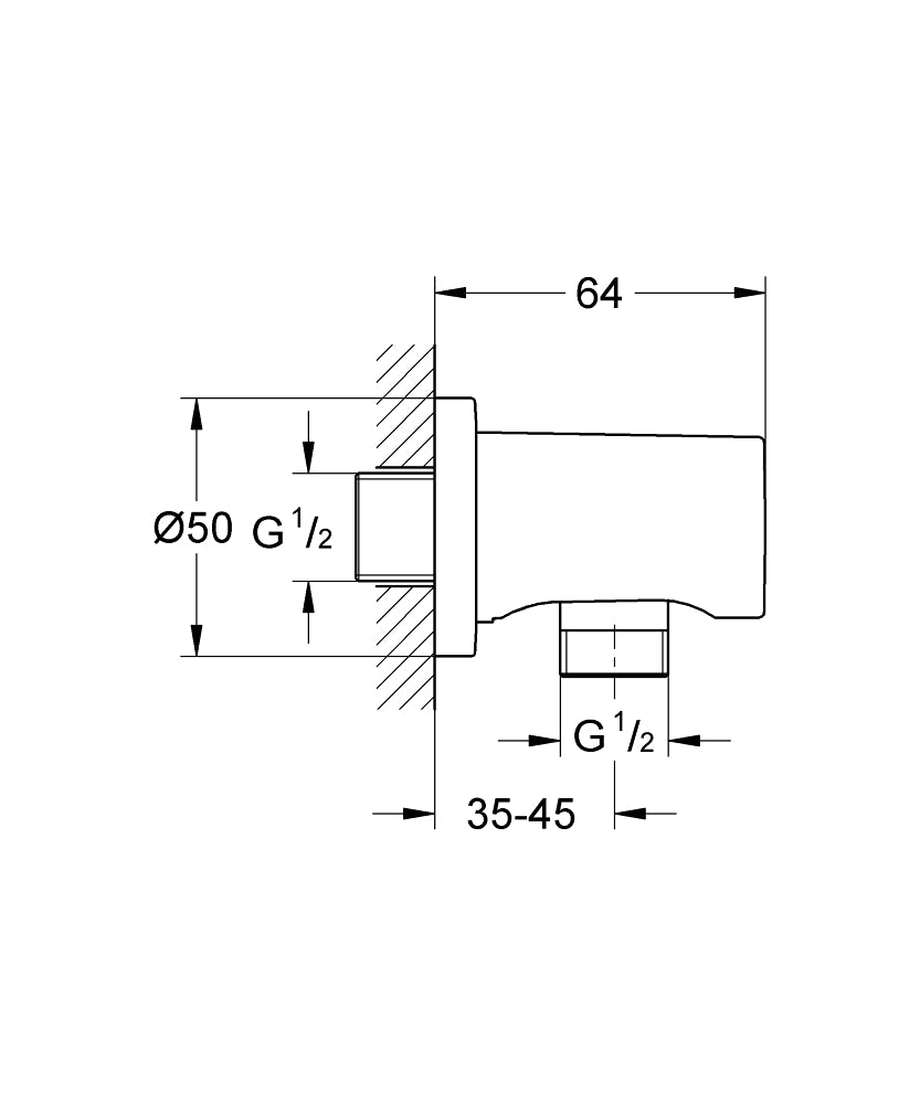 Rainshower priključno koleno za tuš crevo hard graphite 27057A00