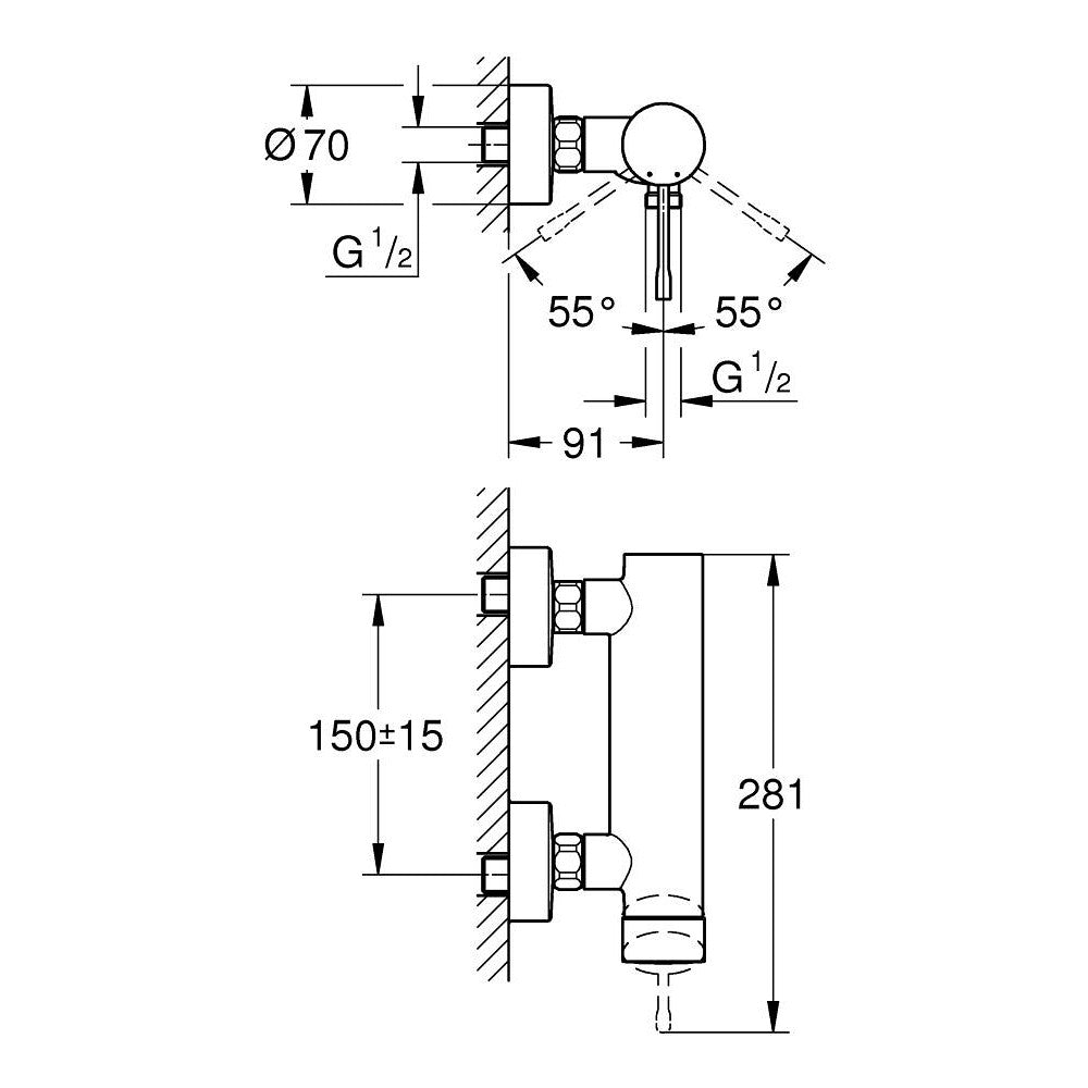 Essence baterija za tuš kadu 33636001
