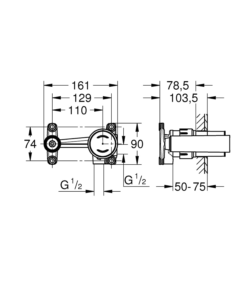 Univerzalni ugradni set za zidnu “joystick” bateriju 23429000