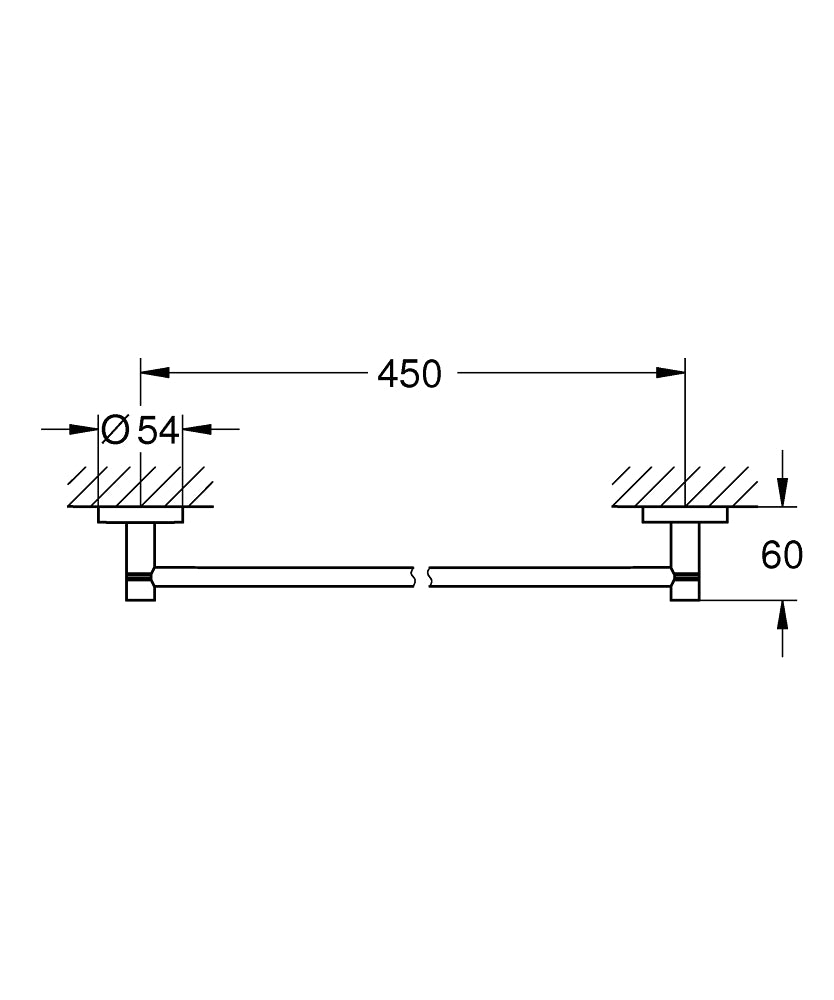 Essentials držač peškira 450mm hard graphite 40688A01