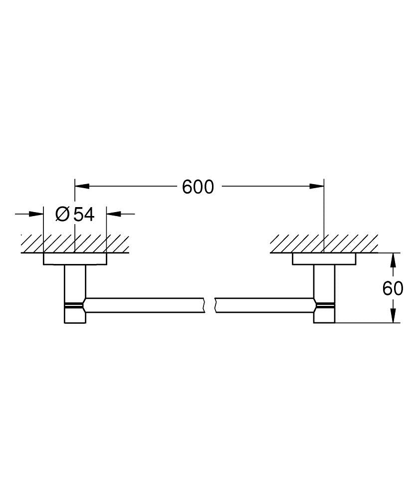 Essentials držač peškira 600mm hard graphite 40366A01