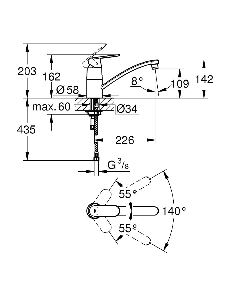 Eurosmart Cosmopolitan baterija za sudoperu 32842000