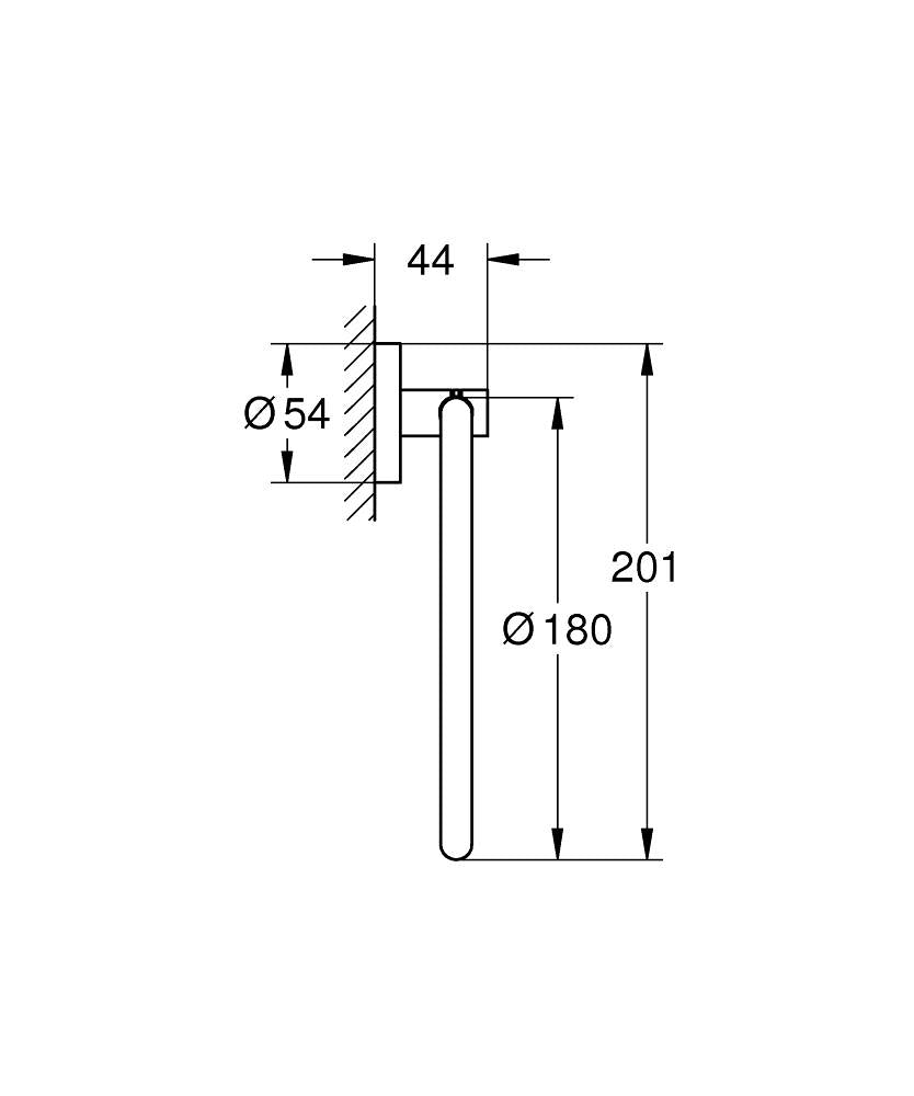 Essentials držač peškira prstenasti hard graphite 40365A01