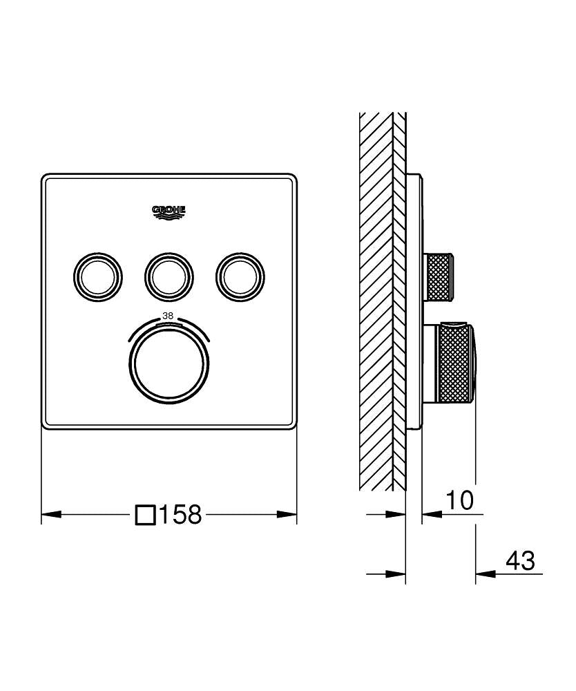 Grohtherm SmartControl termostat sa 3 funkcije 29126000