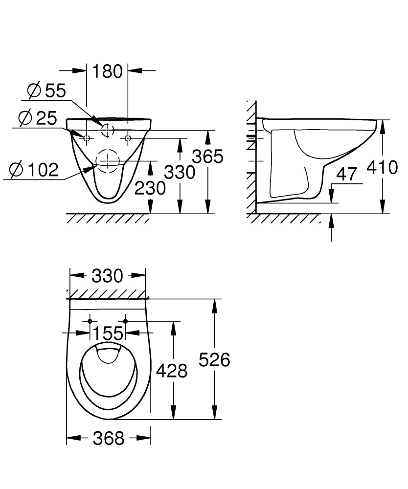 Bau Ceramic konzolna WC šolja 39491000