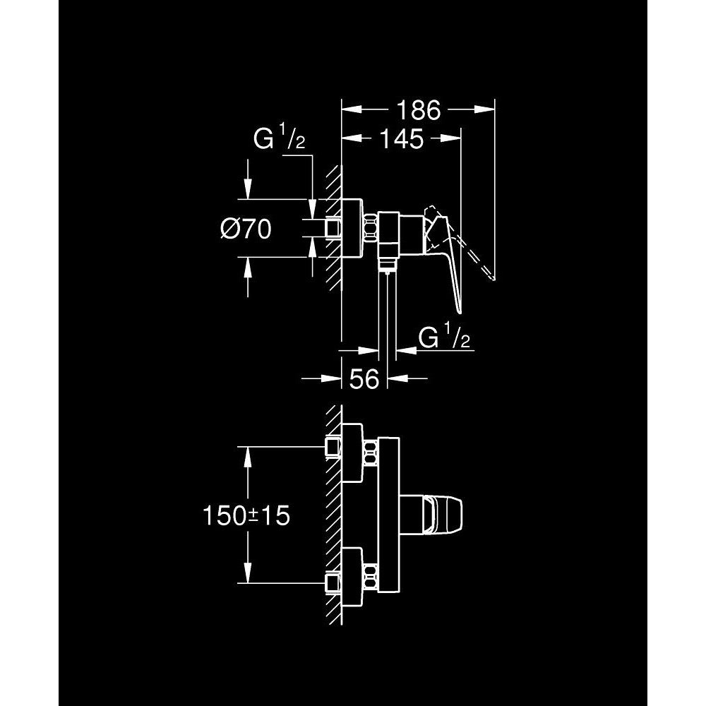 Cubeo baterija za tuš kadu MATTE BLACK 1018242430